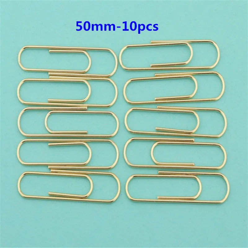High Quality Golden Notebook Bookmark binder Paperclips Accessories Paper Clips Binding Office Stationary Supplies