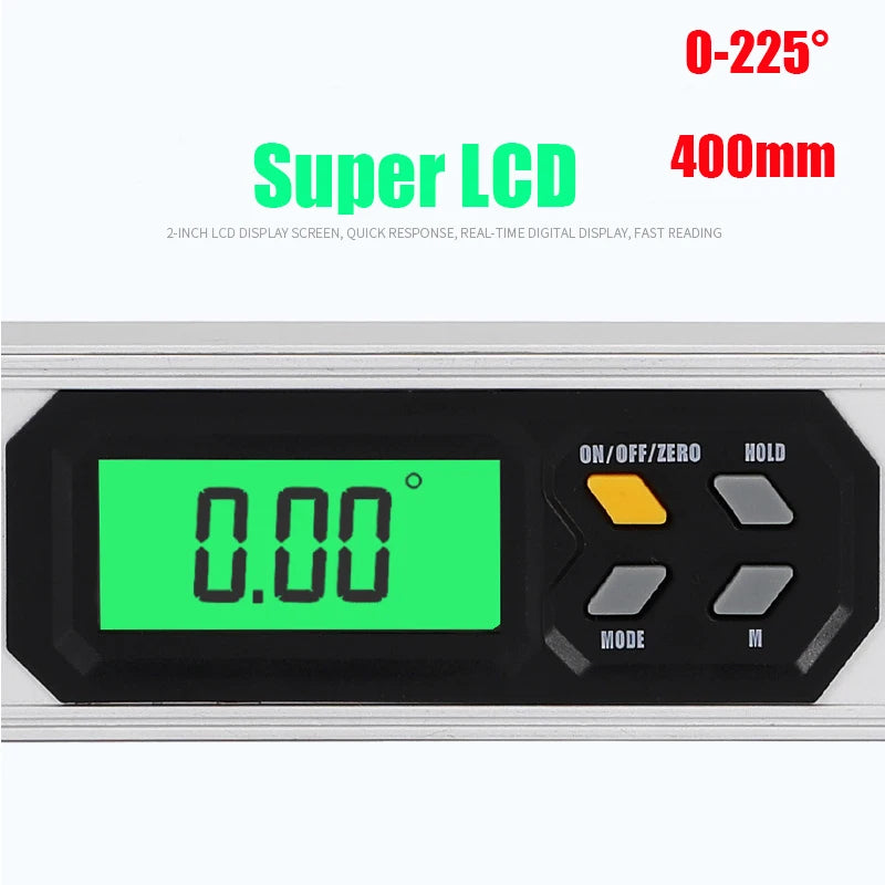 400mm / 250mm Digital Angle Finder Gauge 0-270 Degree Protractor Ruler Miltre Angle Finder Meter Spirit Level Back-Light