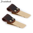 Metal Leather Pen Holder Brass and Stainless Steel Pencil Clip for Genuine Leather Notebook Journal Diary