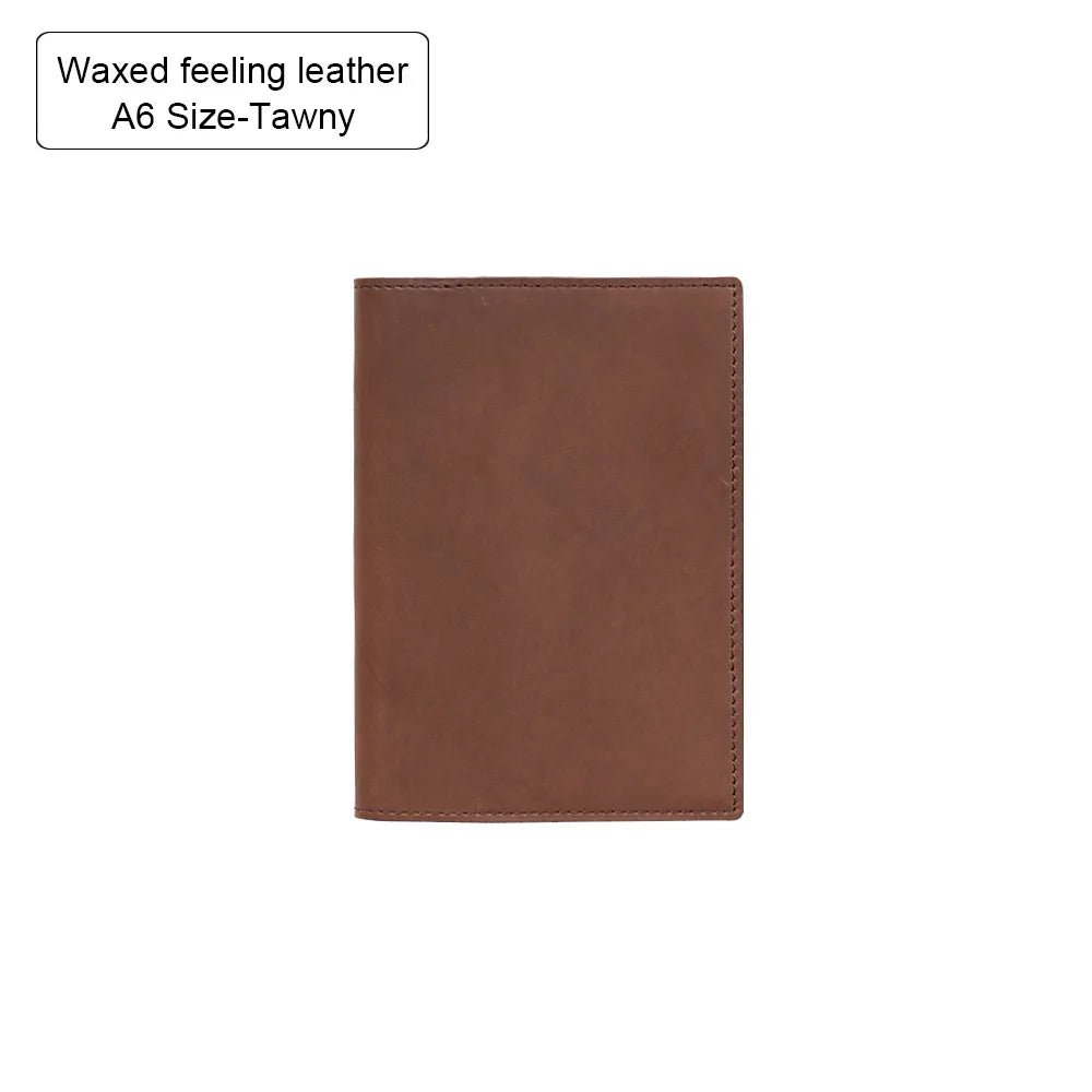 100% Genuine Leather Cover A5A6B6 Sketchbook Planner with Grid Blank Insert Retro Notebooks and Journals Diary Cover Stationery