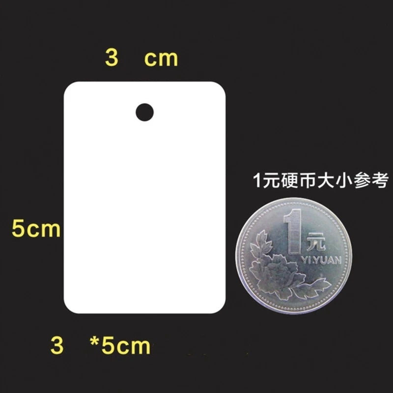 50pcs 5x5/6x9/3x4cm White Blank Paper Marking Blank Price Tags  For Diy Jewelry Display Necklace Cards Hang Favor Label Tag