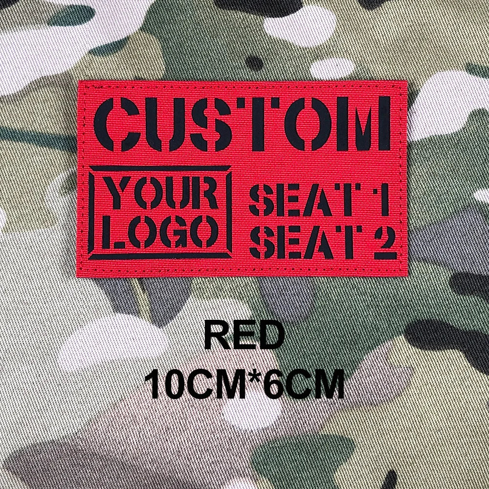 Custom Laser Cutting IR IFF Infrared Reflection Patch Name Tapes Tag Brand Black Letters