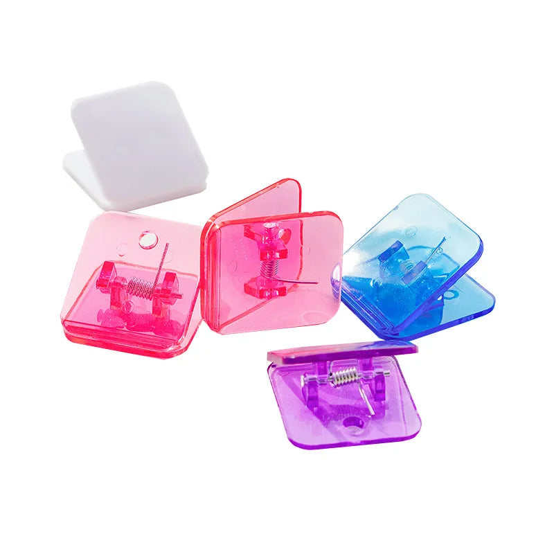 5pcs Candy Mini Square Clips Transparent & Solid Color Page Holder Paper Clip for Memo File Magazine Household A6794