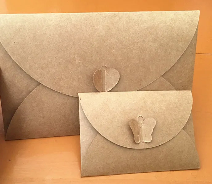 10pcs /pack Bigger Mini Small 17.5x11CM /10.5x7CM Size Kraft Paper Envelopes Vintage Butterfly Gift Card Envelope