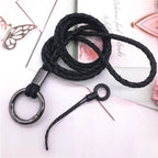 Soft pu weave Neck strap Keychains Pendant Neckline Lanyard Mobile phone Strap Charms Keyring Buckle rope Anti-slip Cord Lanyard
