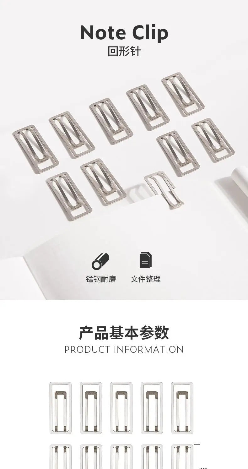 Nusign Paper Clip Silver Color Metal Document Binding Note Clips Bookmark Office Supplies
