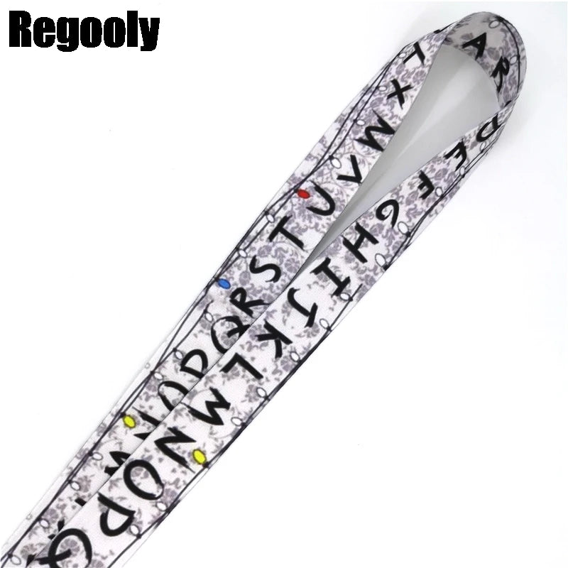 Letters Anime Lanyard Badge Holder ID Card Lanyards Mobile Phone Rope Key Lanyard Neck Straps Keychain Key Ring