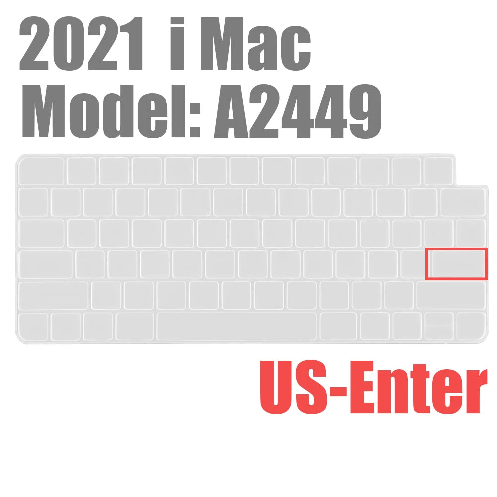 For Apple Magic Keyboard Cover (2021 release) A2450 A2449 Stickers iMAC Keyboard Protector Silicone Bluetooth keyboard case New