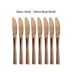 Rose Gold Disposable Knife Fork Spoon Cutlery Set Disposable Tableware Birthday Party Decorations Wedding Baby Shower Supplies