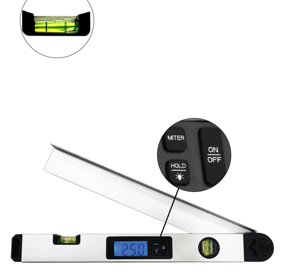 0-230 Degree Digital Protractor 400mm 16inch Range Finder Digital Angle Finder Level Digital Spirit Level Angle Finder Meter