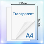 10Sheets Transparent Printable Vinyl Sticker Paper A4 Waterproof Self-Adhesive Copy Paper to DIY Stickers For All Inkjet Printer