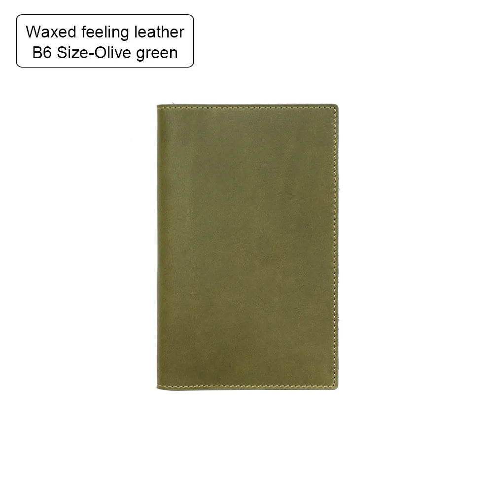 100% Genuine Leather Cover A5A6B6 Sketchbook Planner with Grid Blank Insert Retro Notebooks and Journals Diary Cover Stationery