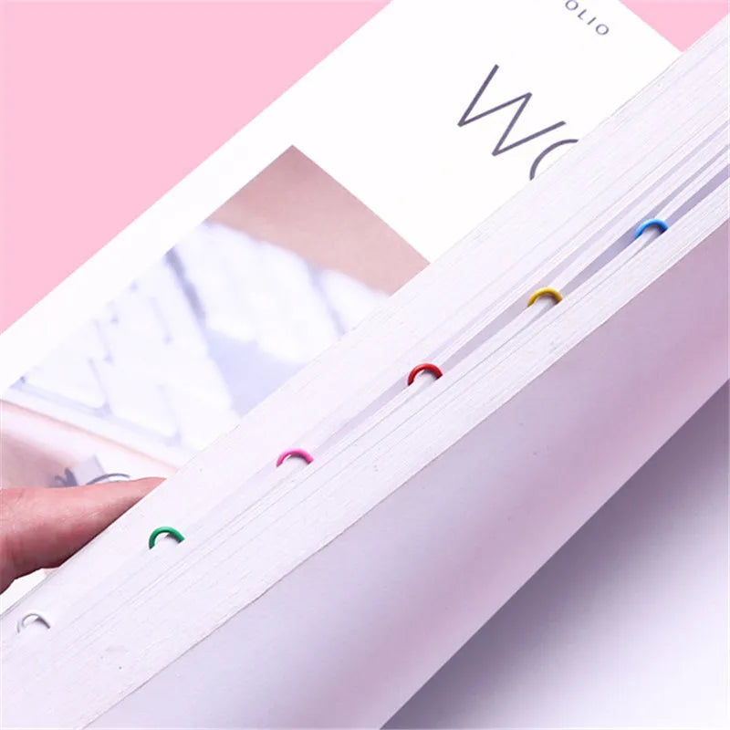 High Quality Golden Notebook Bookmark binder Paperclips Accessories Paper Clips Binding Office Stationary Supplies