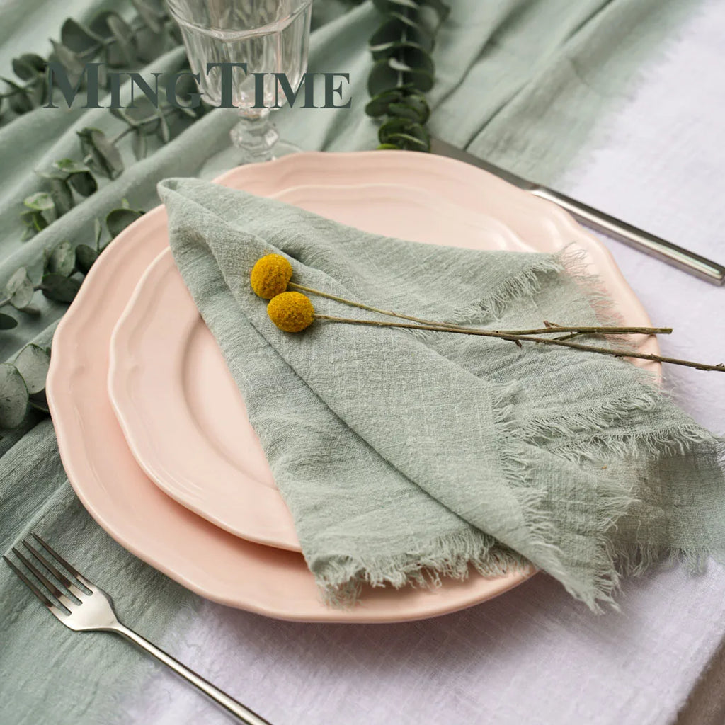 Napkin Cotton Cloth 41*41cm Rustic Gauze Hanky Tea Towel Dining Place Mats Wedding Supplies Linen Home Table Decor