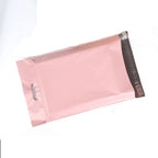 100x Custom LOGO Poly Mailing Bag Pink Mailers Envelopes Plastic Postal Bag Shipping Packages with Handle for Clothing Packaging
