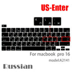 Russian Silicone Keyboard Cover Protector for Macbook Air13/12/15/16Pro Touchbar A2992/A3113/A2941/A1990/A3114/A2289A2337/A2141
