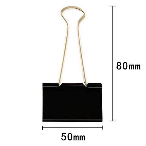 10PCS Metal Paper Clip 19 25 32 41 51mm Foldback Metal Binder Clips Black Grip Clamps Paper Document Office School Stationery