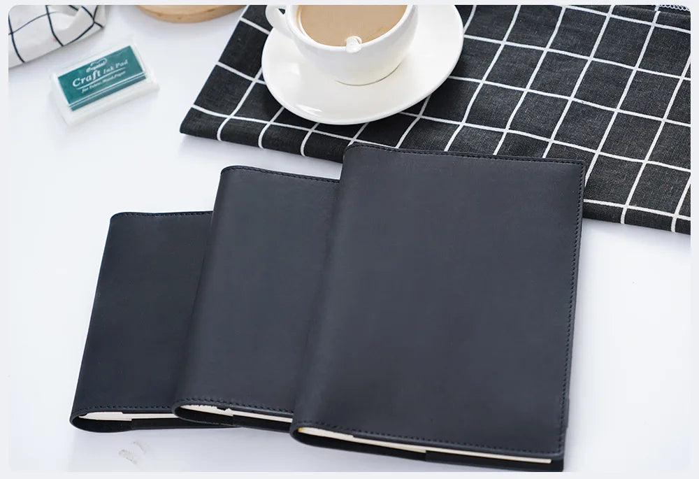 100% Genuine Leather Cover A5A6B6 Sketchbook Planner with Grid Blank Insert Retro Notebooks and Journals Diary Cover Stationery