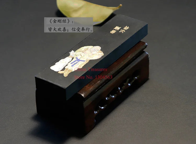 Traditional Chinese Sumi-e ink stick Solid ink Inkstick calligraphy Painting ink Hui mo Mi Le Fo Maitreya Buddha black color