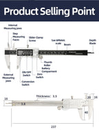 IP54 Calipers Stainless Steel Digital Pachymeter Caliber Measuring Tools Carpenter Tools Electronic Caliper Metal Vernier Ruler