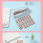 Acrylic Transparent Stapler Rose Gold Color Crystal INS Design 24/6 Staples Stationery Office Binding School Supplies A6331