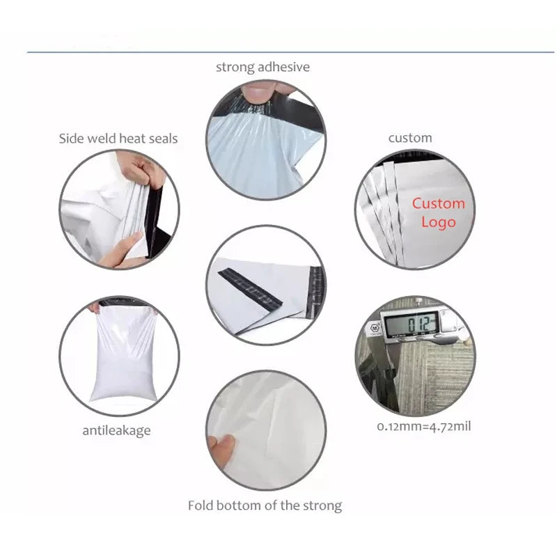 50Pcs New Pink Courier Bags Bow Heart Pattern Poly Frosted Self-Seal Shoe Bag PE Delivery Envelope Mailer Mailing Bags Organizer