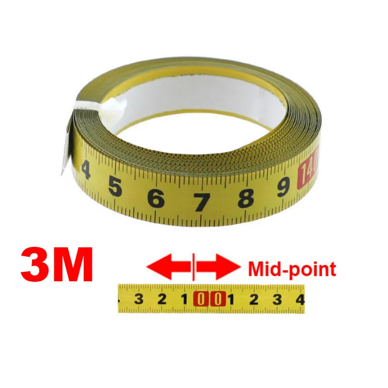 Metric Steel  Miter Track Tape Measure 0.5'' Self Adhesive Scale Ruler Tape 1-5M For Router Table Saw T-Track Woodworking Tools