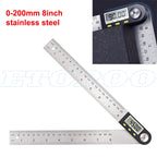 0-200/300mm Digital Angle Finder Meter 0-360 Degree Stainless Steel LCD Protractor Goniometer Ruler