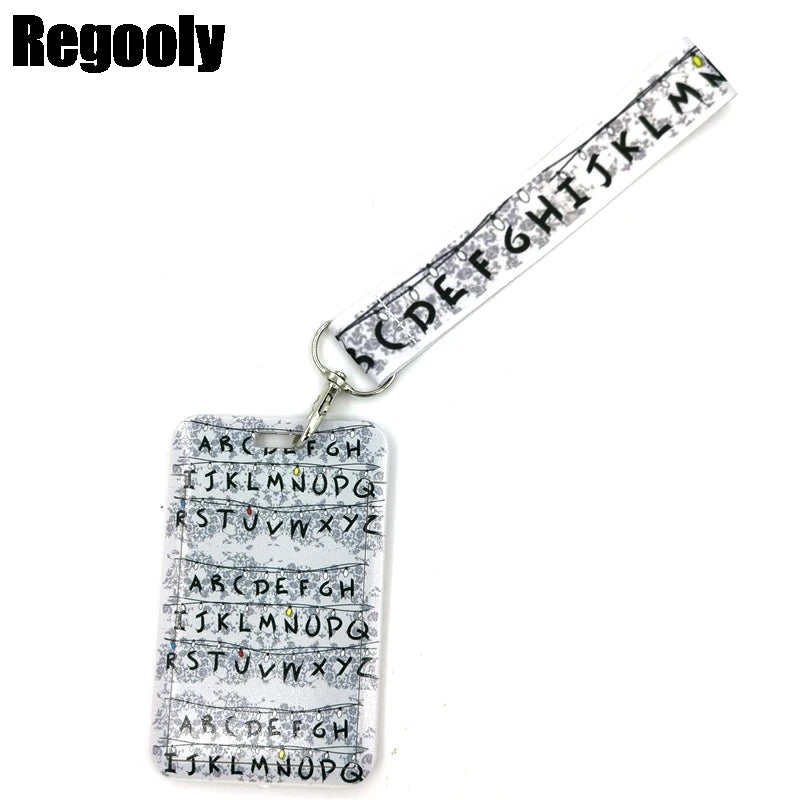Letters Anime Lanyard Badge Holder ID Card Lanyards Mobile Phone Rope Key Lanyard Neck Straps Keychain Key Ring