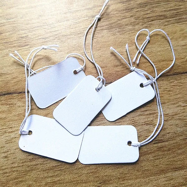 1000PCS Brown Paper Tags Price Labels With Elastic Rubber Line 25X15MM Hot Selling For Craft Or Jewelry Shops With Wholesa
