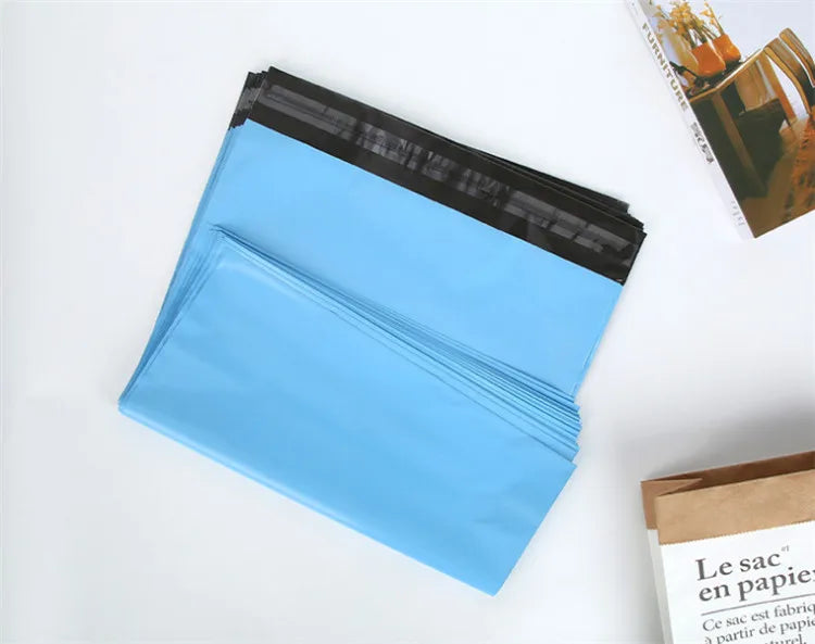 100PCS Custom Logo Text Express Courier Bag Plastic Self-Sealing Adhesive Poly Envelope Clothing T-shirt Box Shipping Pouches