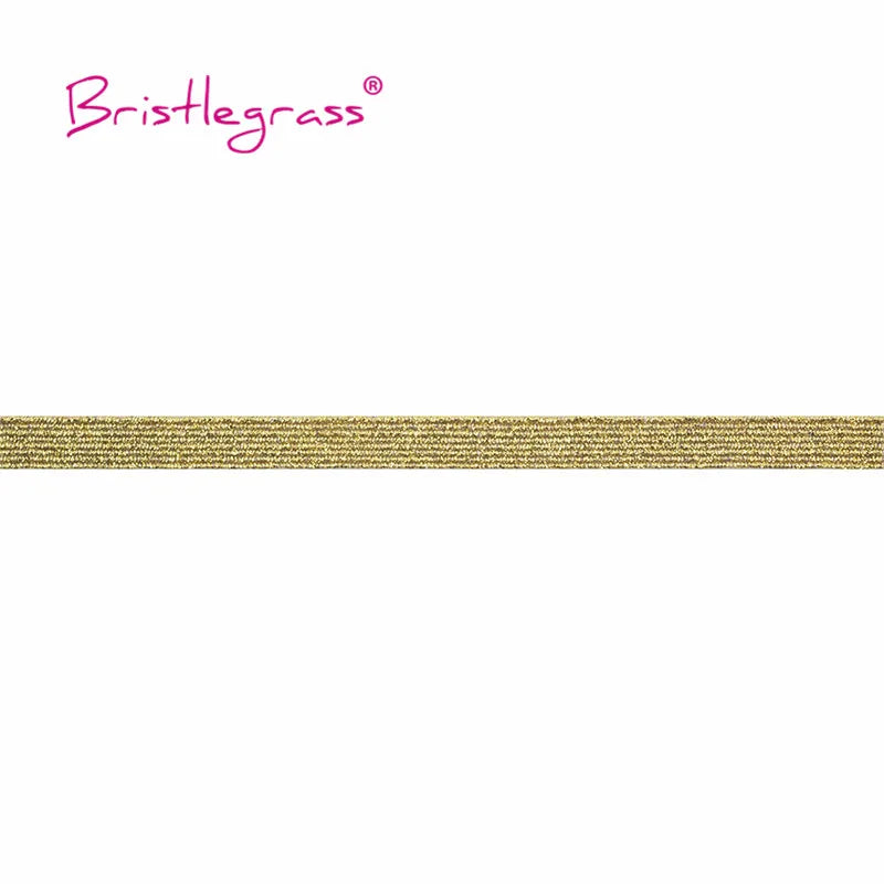 BRISTLEGRASS 2 5 10 Yard 1/4" 6mm Flat Skinny Elastic Cord Glitter Latex Rubber Band Rope Notebook Earloop Dress DIY Sewing Trim