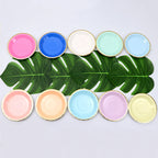 10cm Mini Plate Party Paper Plates Disposable Tableware Birthday Party wedding Decor kids Party Supplies Pink Small Plates 8pcs