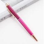 Lytwtw's Ballpoint Pen Oil Metal Office School Supplies Stationery Spinning Rose Gold Gift Cute Clip Glitter