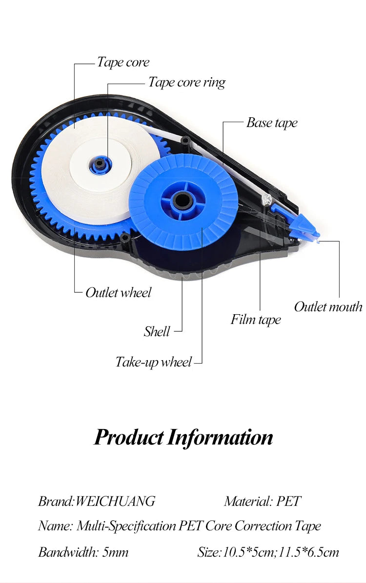Correction Tape 12m/30m/60m Large-capacity Multi-specification Correct Belt Diary Scrapbooking Student School Office Supplies