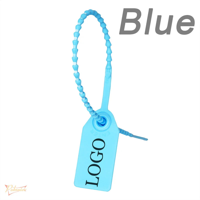 100 Custom Print Hang Tags Beaded Plastic Cable Zip Ties Garment Clothing Shoe Bag Security Brand Logo Tag Label Seal 250mm/9.8"