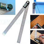 0-200/300mm Digital Angle Finder Meter 0-360 Degree Stainless Steel LCD Protractor Goniometer Ruler