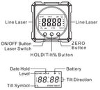 SHAHE Digital Angle Finder Protractor, 2 In 1 Digital Level Angle Gauge Chargeable Digital Inclinometer Angle Measuring Tool