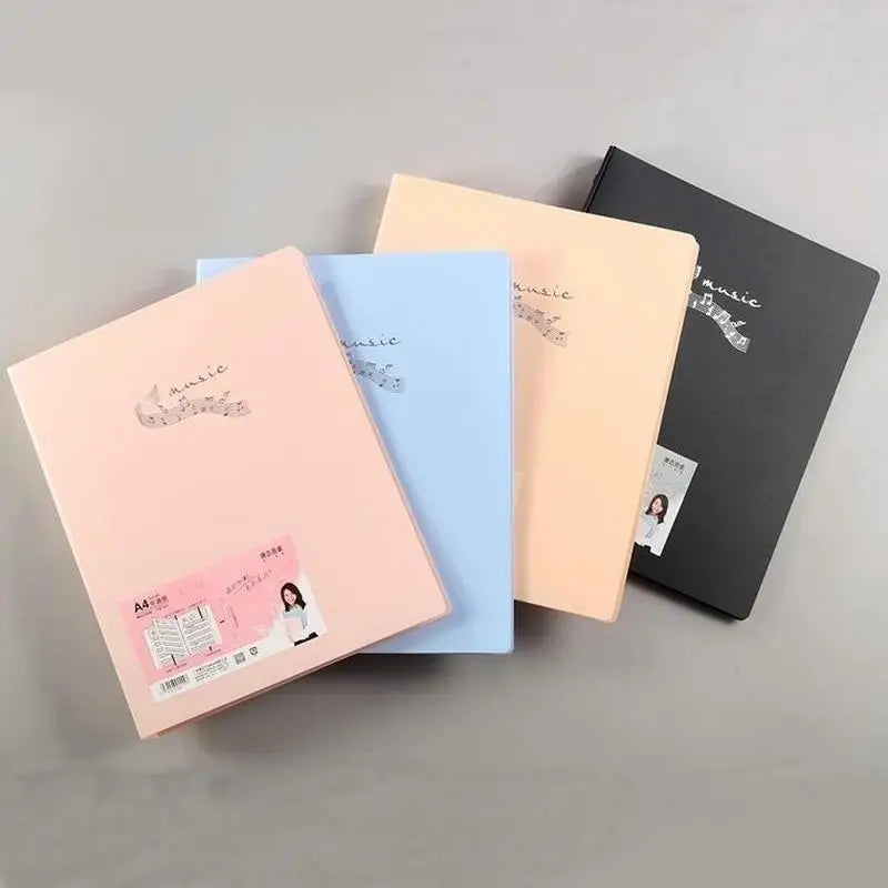 Piano Music Binder A4 3-Rings Sheet Music Folder Transparent Sleeves Music Scores A4 Folder With Rings