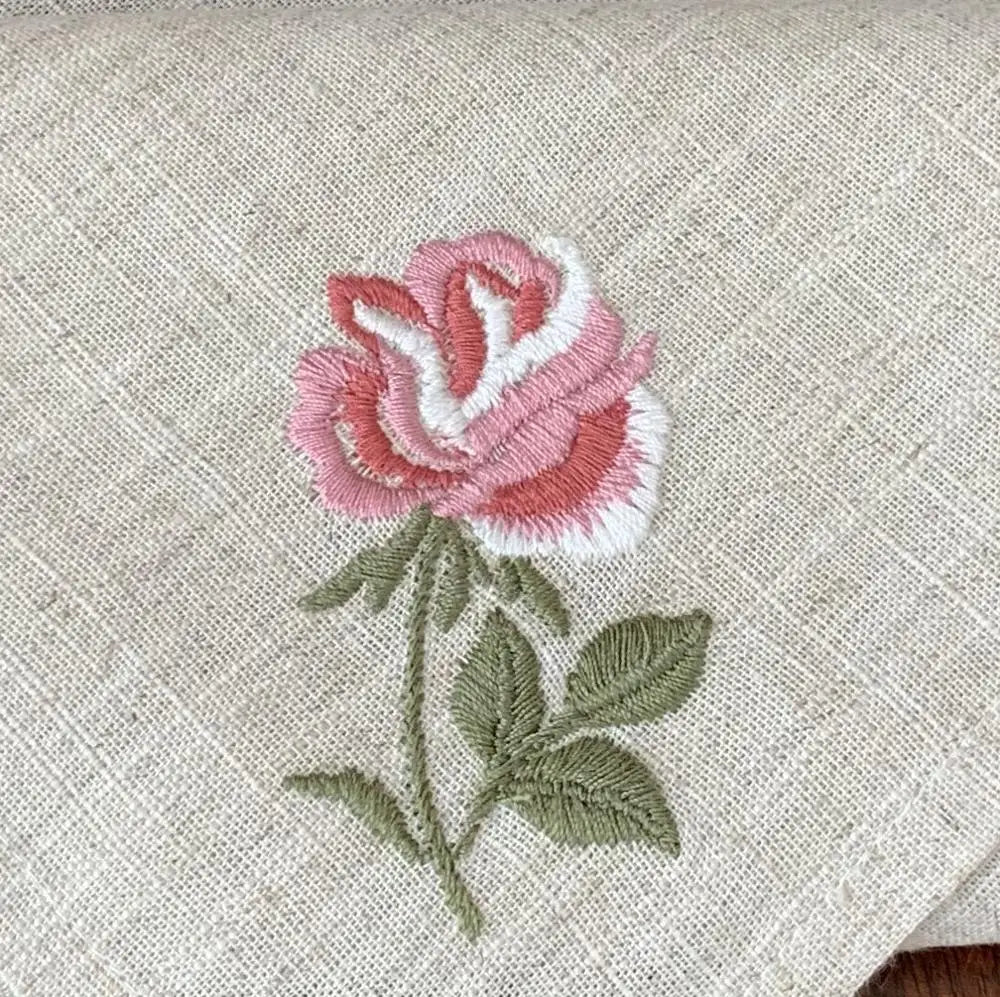 Varieties Flower,  Garden Embroidered Linen Look Floral Napkins, Placemats, Table Napkin, Hotel, Airbnb, Gift Restaurant