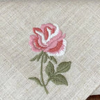Varieties Flower,  Garden Embroidered Linen Look Floral Napkins, Placemats, Table Napkin, Hotel, Airbnb, Gift Restaurant