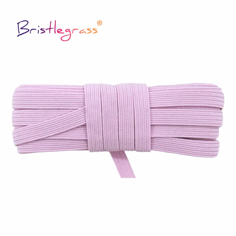 BRISTLEGRASS 2 5 10 Yard Flat Skinny Elastic Cord 1/4" 6mm Latex Rubber Bands Stretch String Notebook Ear Loop Dress Sewing Trim