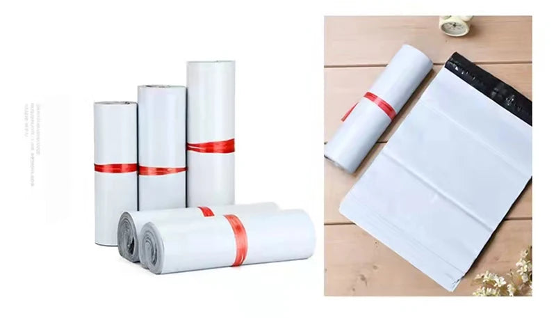 50pcs/Lots White Courier Bag Express Envelope Storage Bags Mail Bag Mailing Bags Self Adhesive Seal Plastic Packaging Pouch