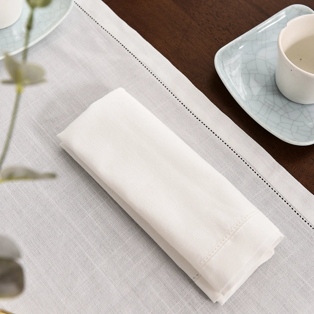 12pcs Table Napkins Wedding Party Dinner Table White Cloth Napkin Restaurant Home Napkins Cotton Linen Handkerchie 4 Size