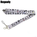 Letters Anime Lanyard Badge Holder ID Card Lanyards Mobile Phone Rope Key Lanyard Neck Straps Keychain Key Ring