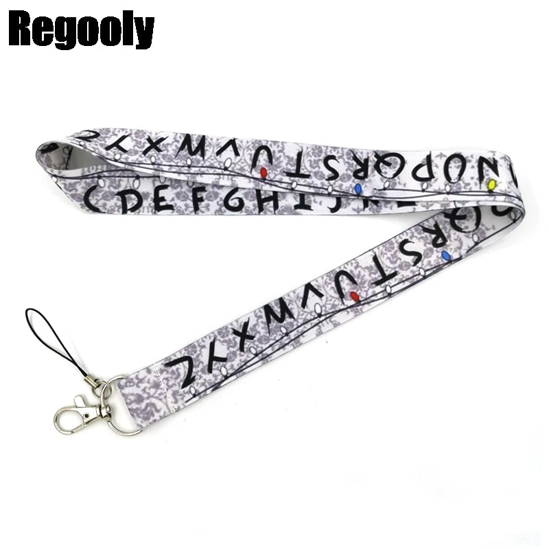 Letters Anime Lanyard Badge Holder ID Card Lanyards Mobile Phone Rope Key Lanyard Neck Straps Keychain Key Ring
