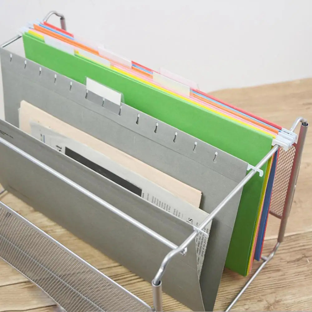 File Folder Box Mesh Metal File Organizer Box Hanging File Foldable Holder Storage Box for Office Home A4 Letter Size #SW