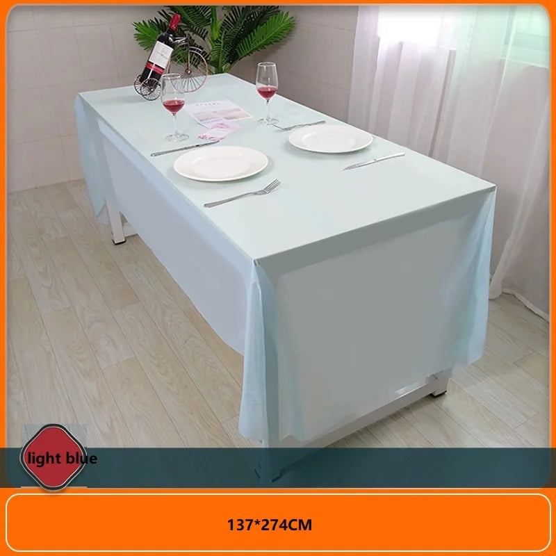 1pc 137*274cm Birthday Party Blue Pink Plastic Table Cover Girl Shower Party Supplies Disposable Table Cloth Wedding Decorations
