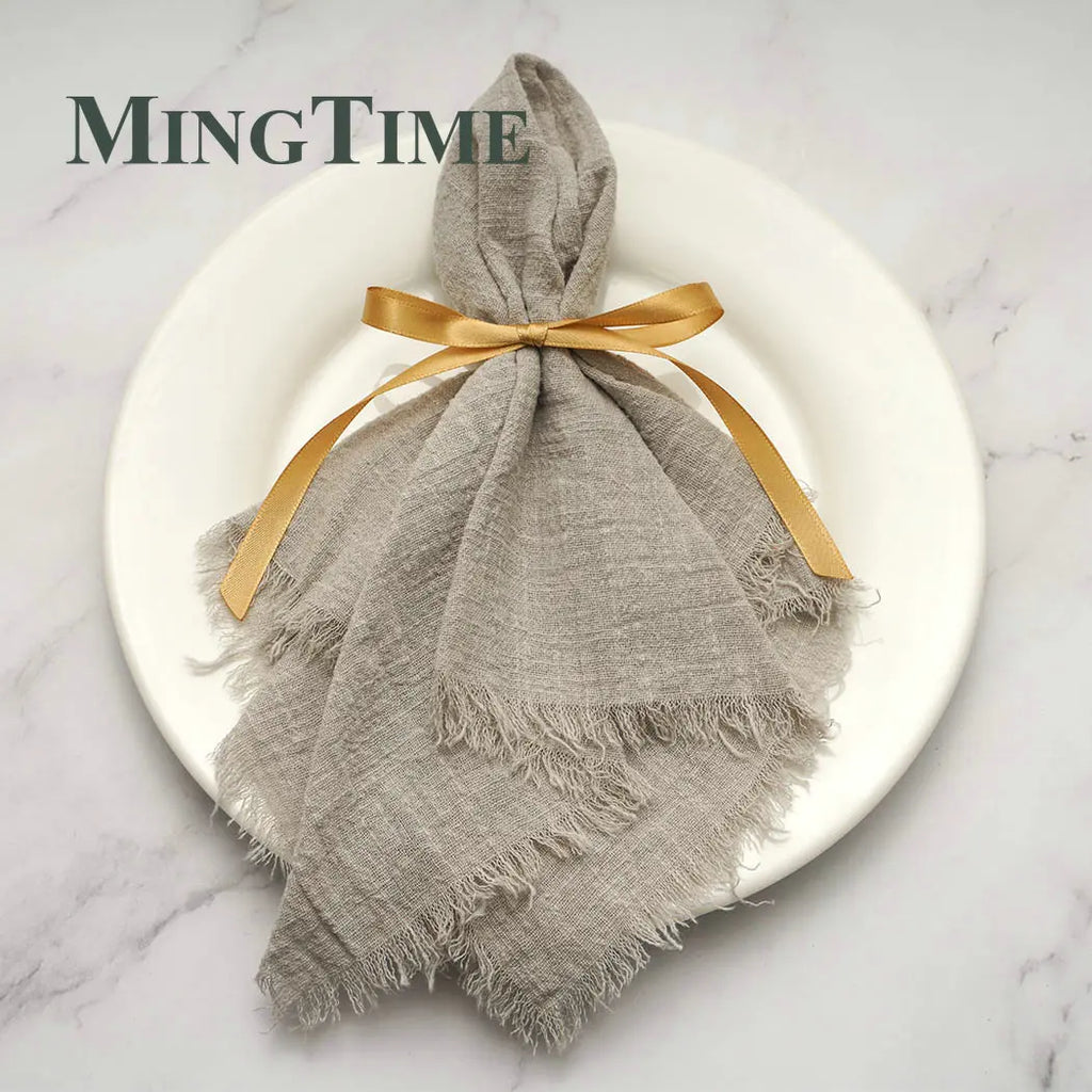 Napkin Cotton Cloth 41*41cm Rustic Gauze Hanky Tea Towel Dining Place Mats Wedding Supplies Linen Home Table Decor