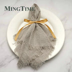 Napkin Cotton Cloth 41*41cm Rustic Gauze Hanky Tea Towel Dining Place Mats Wedding Supplies Linen Home Table Decor